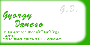 gyorgy dancso business card